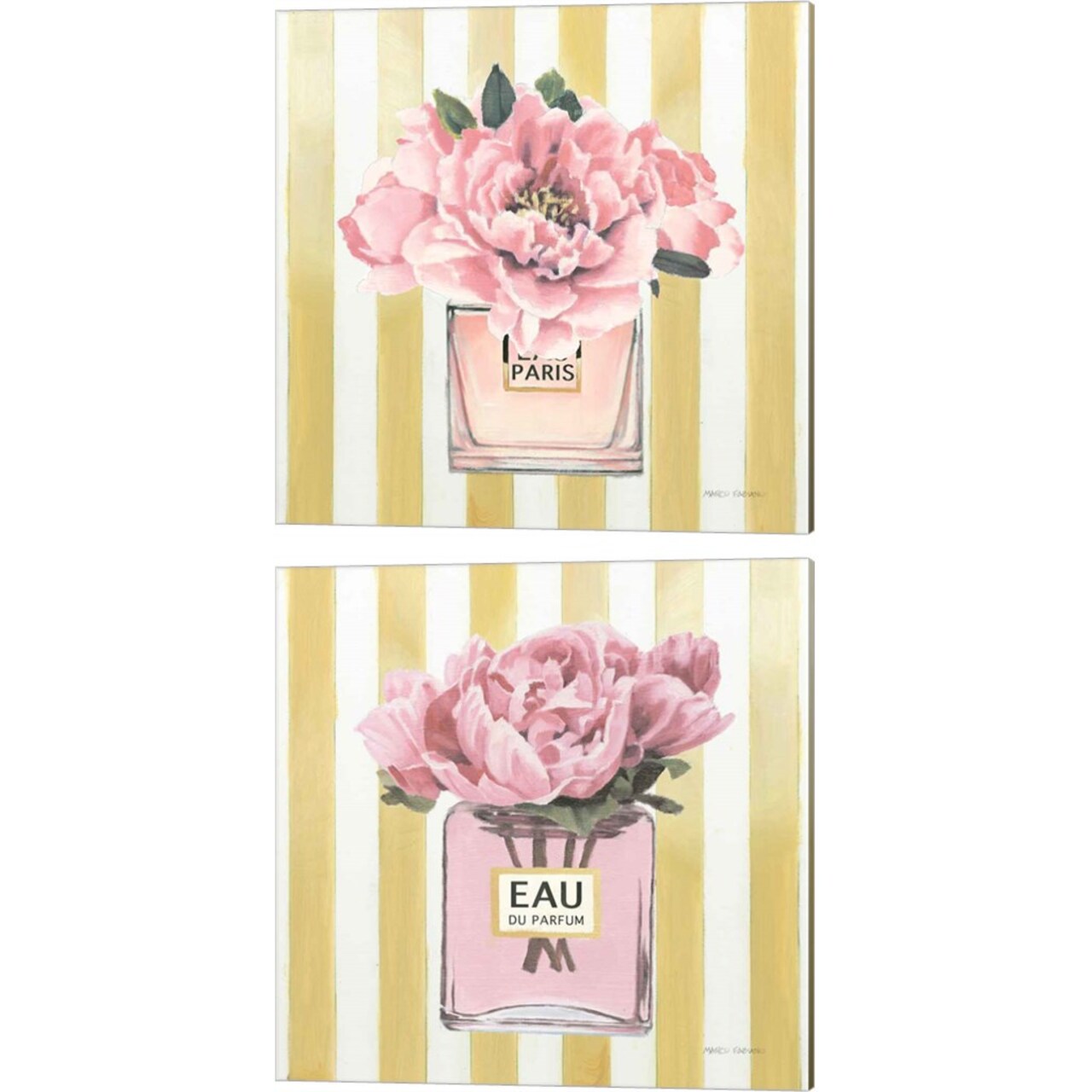 Forever Fashion & Simply Splendid Perfume by Marco Fabiano 14" x 14" Canvas Wall Art (Set of 2)